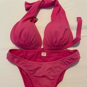 Halter top pink bikini